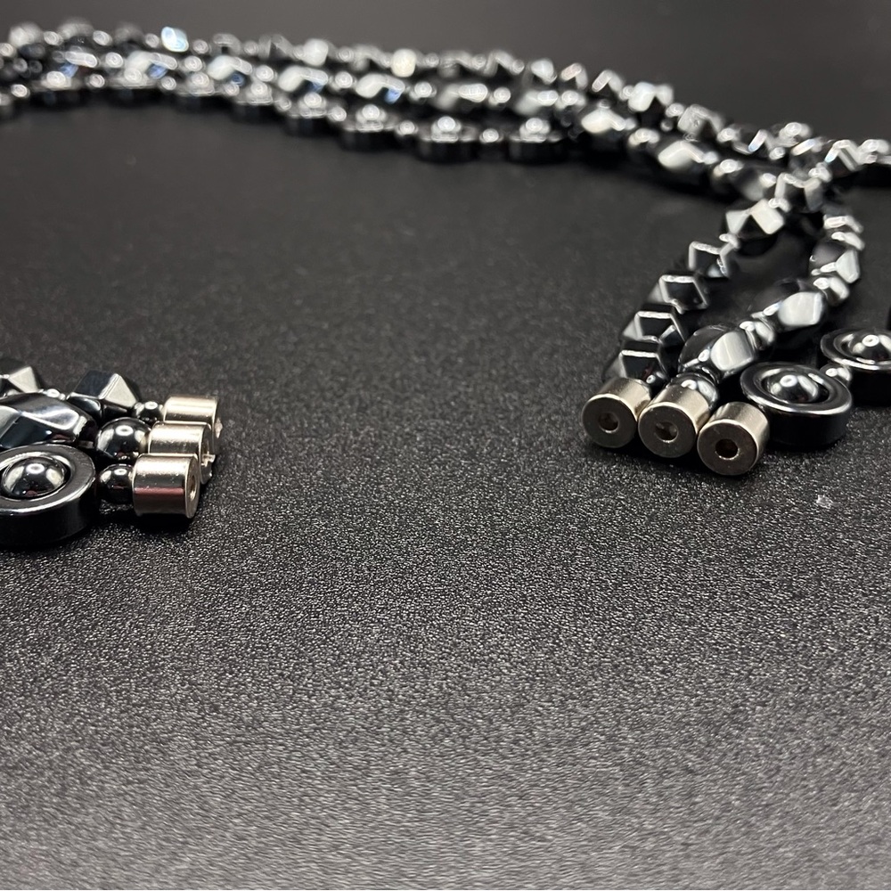 Genuine Hematite Necklaces With Magnetic Clasps, Set of 3 Unisex - Picture 7 of 14